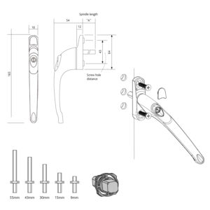 Universal Multi-Spindle Inline Window Handle